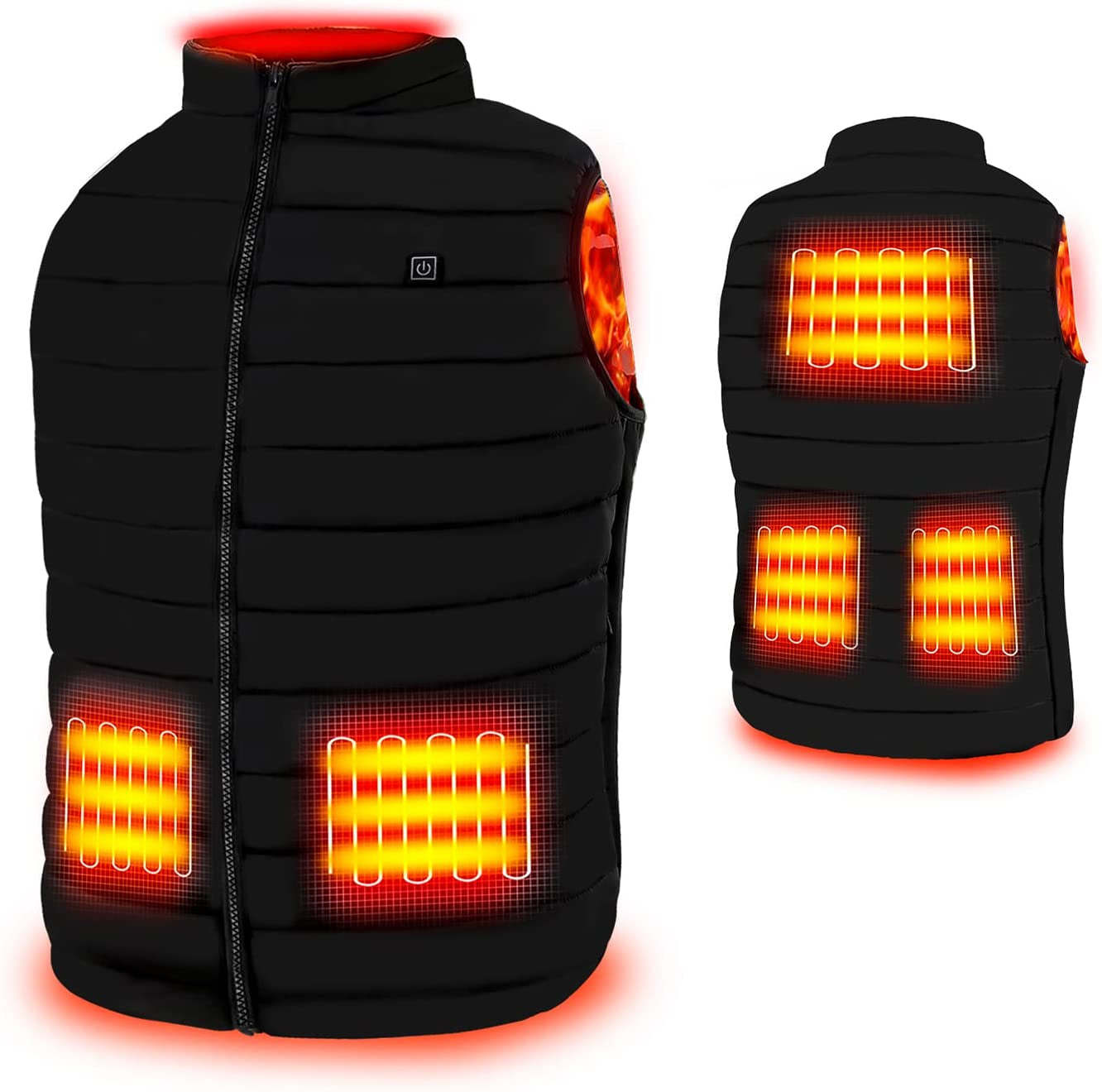 Heated Vest, USB Electric Heating Vest, Lightweight Warm Vest for Men Women Outdoor(Battery Pack Not Included)